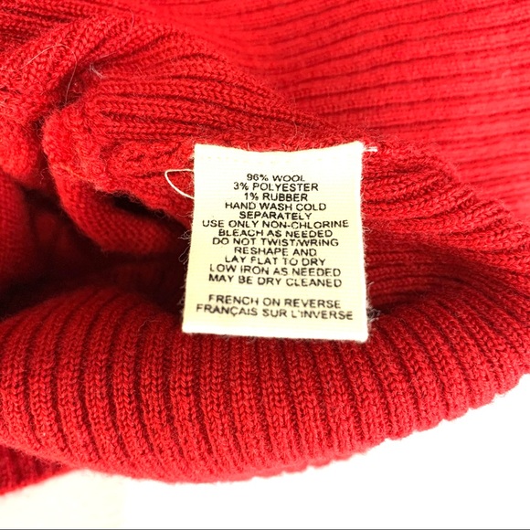 Anthropologie by Moth Red Furrowed Shrug Wool Sweater Size Small - Picture 7 of 8